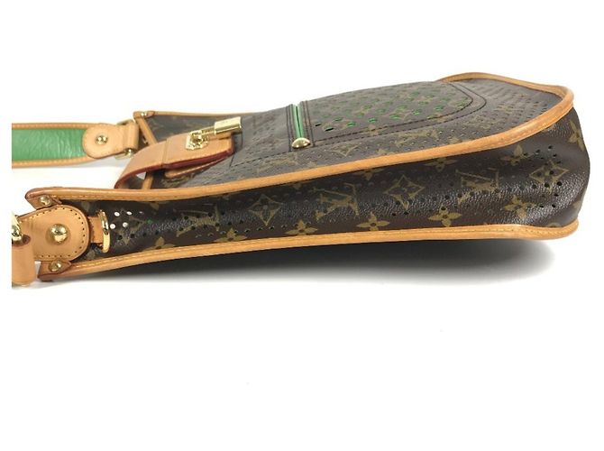 Borsa a Spalla Musette Perforata Monogram Louis Vuitton Marrone Verde - vista 5