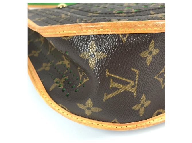 Borsa a Spalla Musette Perforata Monogram Louis Vuitton Marrone Verde - vista 7