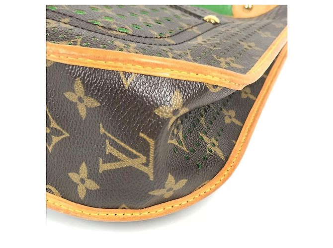 Borsa a Spalla Musette Perforata Monogram Louis Vuitton Marrone Verde - vista 8