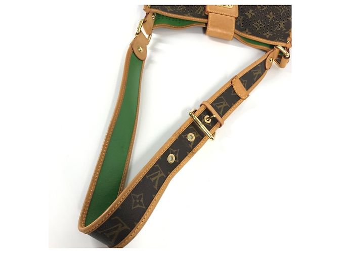 Borsa a Spalla Musette Perforata Monogram Louis Vuitton Marrone Verde - vista 9
