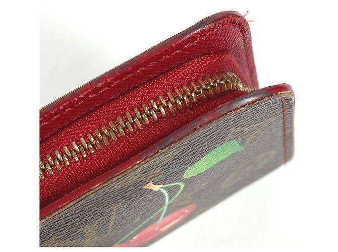 Louis Vuitton Monogram Cherry Long Wallet Brown Red - view 18