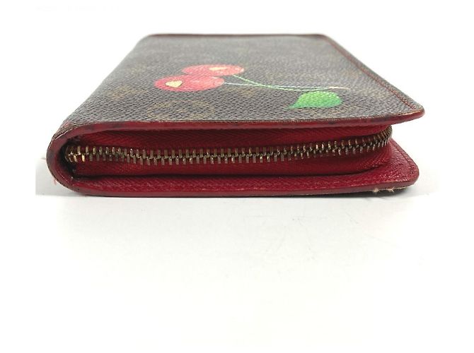 Louis Vuitton Monogram Cherry Long Wallet Brown Red - view 3