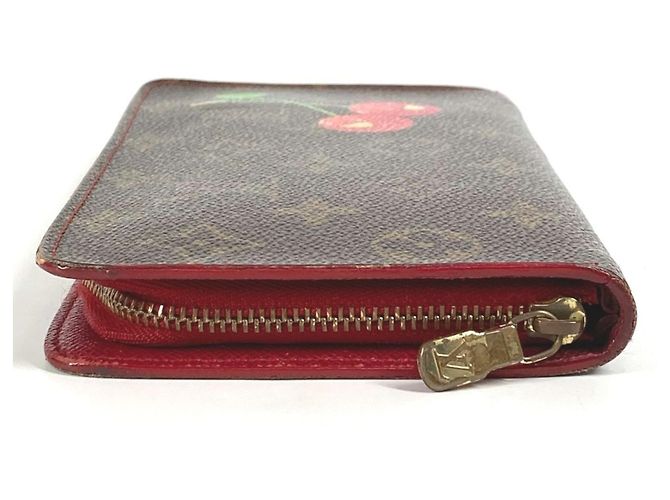Louis Vuitton Monogram Cherry Long Wallet Brown Red - view 4