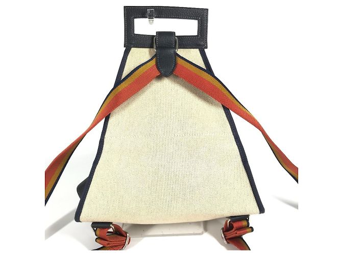 Zaino e borsa a mano Rocaval 2 in 1 di Hermès Beige Arancione - vista 2