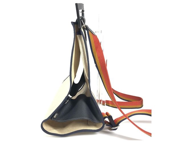 Zaino e borsa a mano Rocaval 2 in 1 di Hermès Beige Arancione - vista 4