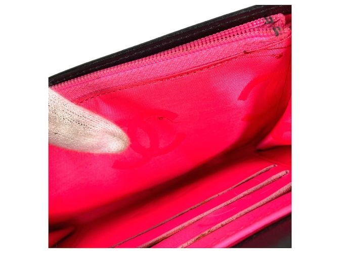 Chanel Cambon CC Leder Geldbörse Schwarz Weiß - Ansicht 11