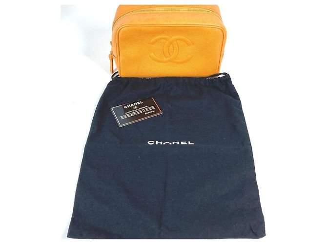 Pochette con Logo CC Coco di Chanel Arancione Giallo - vista 14