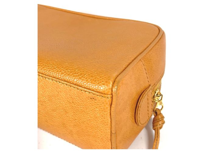 Pochette con Logo CC Coco di Chanel Arancione Giallo - vista 9