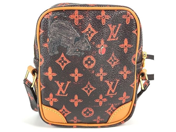 Borsa a Spalla Twin Pochette Cat Panam Monogramma Louis Vuitton Marrone Arancione - vista 2