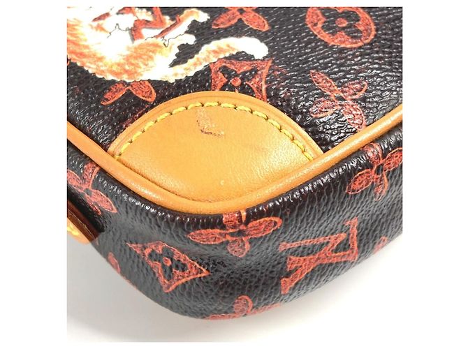 Borsa a Spalla Twin Pochette Cat Panam Monogramma Louis Vuitton Marrone Arancione - vista 5