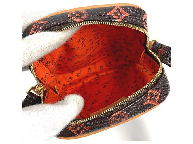 Borsa a Spalla Twin Pochette Cat Panam Monogramma Louis Vuitton Marrone Arancione - vista 7