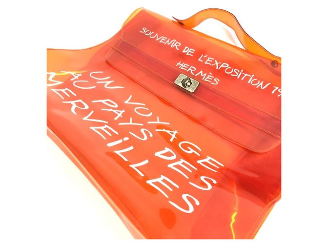 Hermès Orange Vinyl Kelly Tote Bag - Ansicht 13