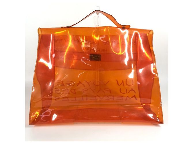 Hermès Orange Vinyl Kelly Tote Bag - Ansicht 2