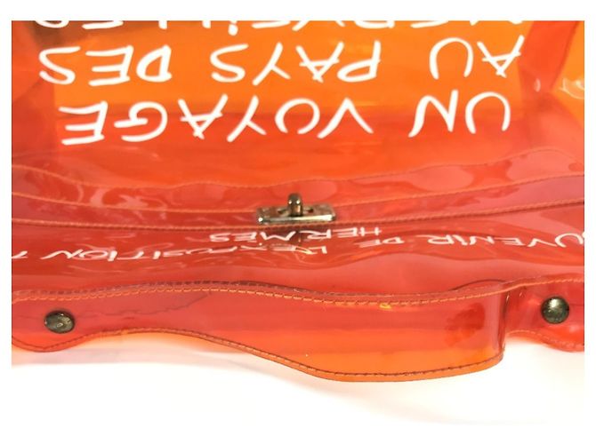 Hermès Orange Vinyl Kelly Tote Bag - Ansicht 6