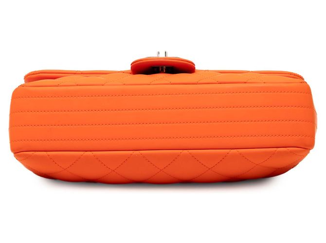 Coco rain Chanel Orange Mittel Quilted Lammleder Gummi Coco Regen Klappe - Ansicht 3