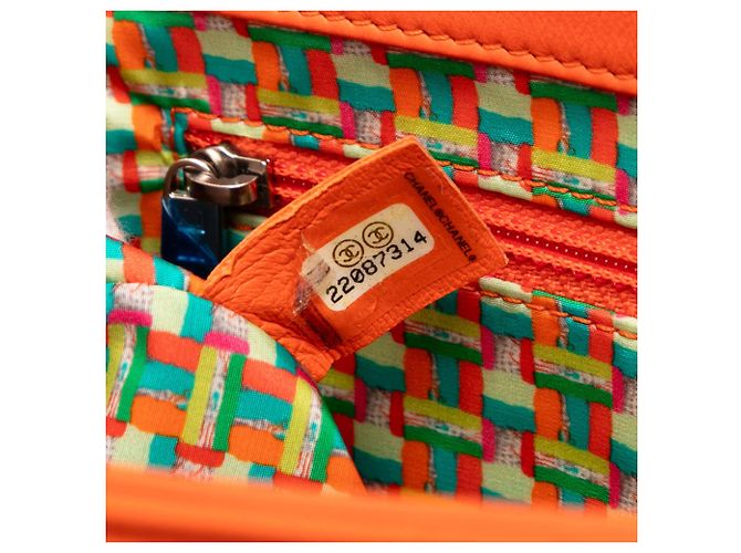 Coco rain Chanel Orange Mittel Quilted Lammleder Gummi Coco Regen Klappe - Ansicht 6