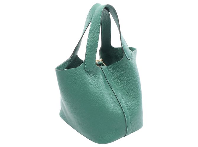 Hermès Picotin Lock 18 in Clemence verde - vista 2