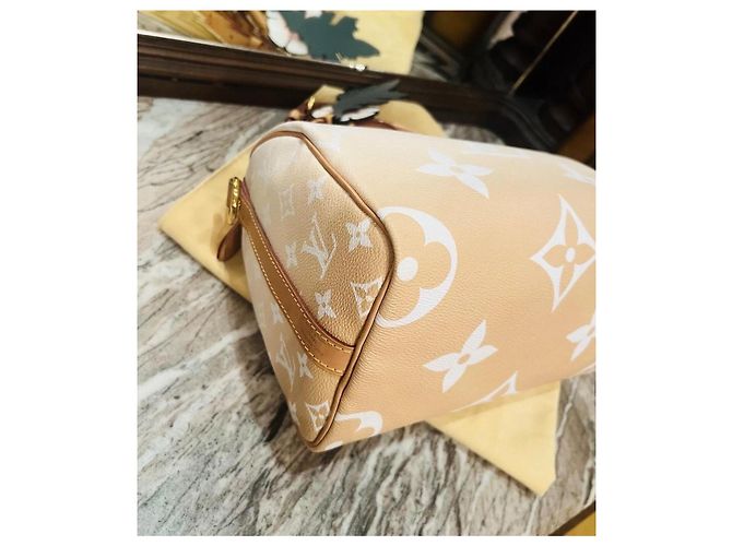 Louis Vuitton Speedy 25 Bandoulière Beige - vista 8