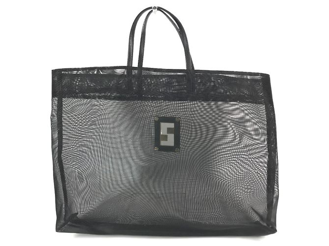 Fendi FF Logo Netz-Tote-Bag Schwarz - Ansicht 2