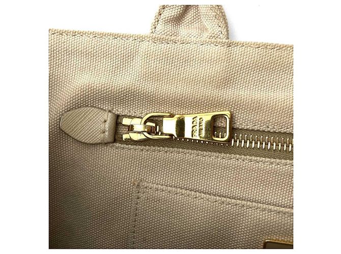 Prada Kanapa Bijou Perlen-Tote-Bag Beige Roh - Ansicht 13