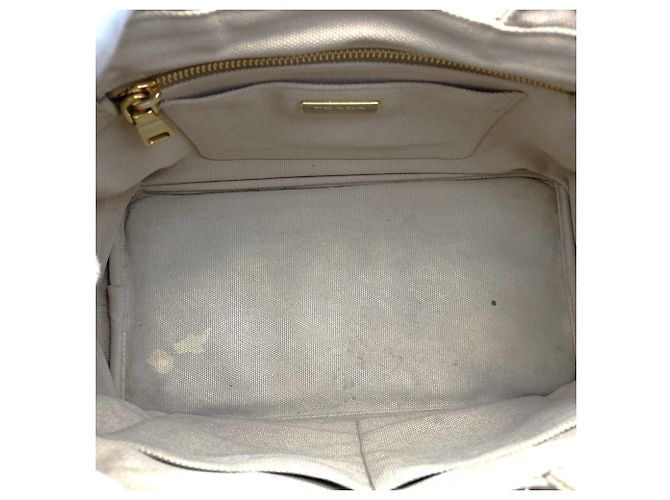 Prada Kanapa Bijou Perlen-Tote-Bag Beige Roh - Ansicht 8
