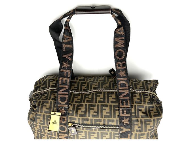 Borsa Boston Zucca Fendi Marrone - vista 6
