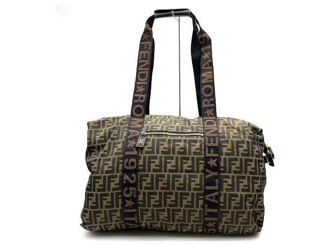Borsa Boston Zucca Fendi Marrone - vista 7