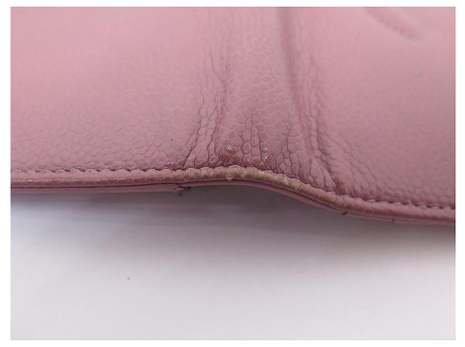 CHANEL CC LOGO KAURIERLEDER GELDBÖRSE ROSA Pink - Ansicht 11