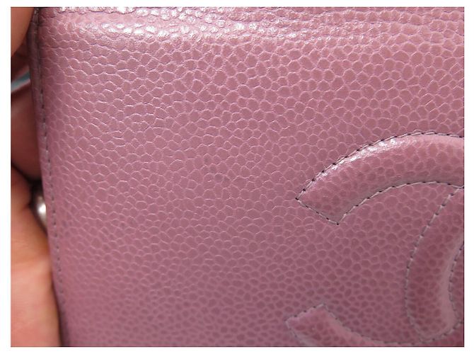 CHANEL CC LOGO KAURIERLEDER GELDBÖRSE ROSA Pink - Ansicht 13