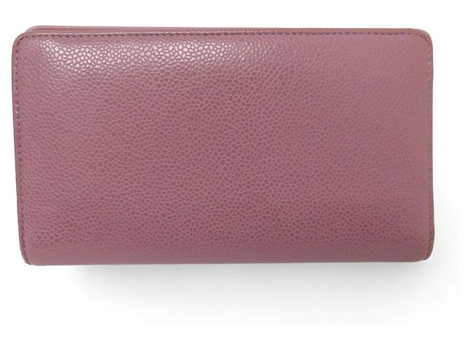 CHANEL CC LOGO KAURIERLEDER GELDBÖRSE ROSA Pink - Ansicht 2