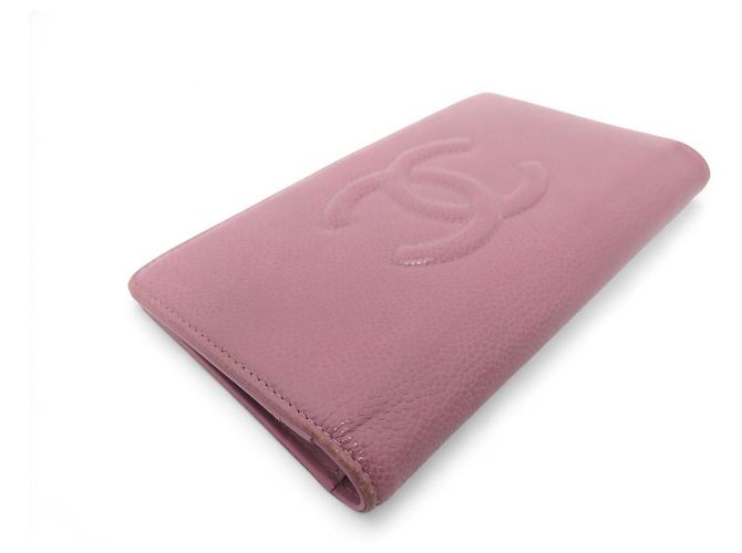 CHANEL CC LOGO KAURIERLEDER GELDBÖRSE ROSA Pink - Ansicht 4