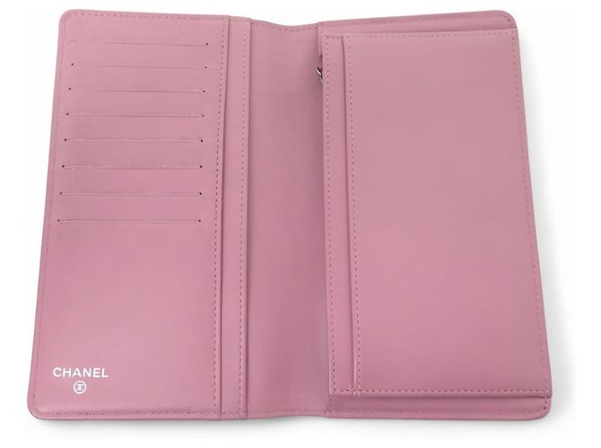 CHANEL CC LOGO KAURIERLEDER GELDBÖRSE ROSA Pink - Ansicht 5