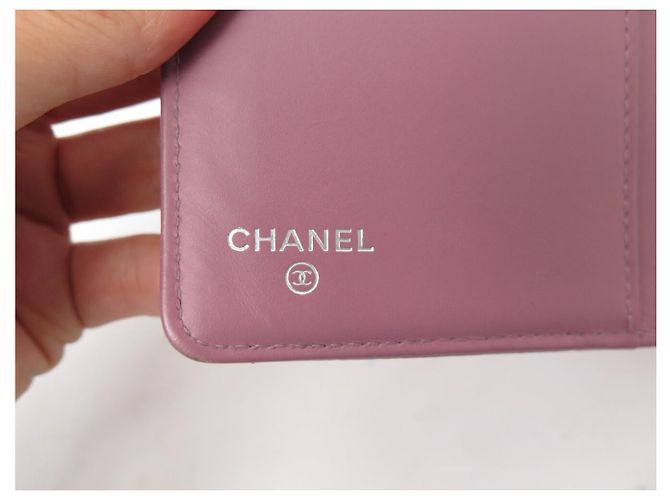CHANEL CC LOGO KAURIERLEDER GELDBÖRSE ROSA Pink - Ansicht 6