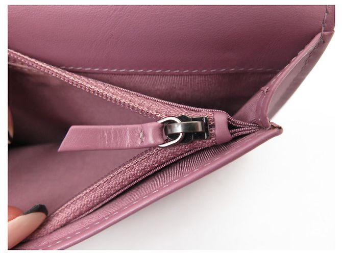 CHANEL CC LOGO KAURIERLEDER GELDBÖRSE ROSA Pink - Ansicht 7