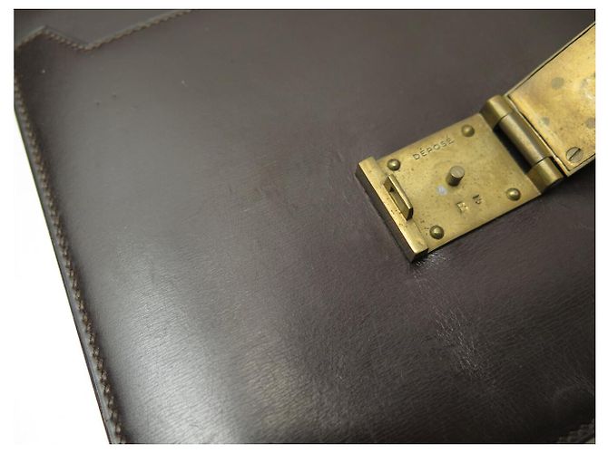 Hermès VINTAGE HERMES BOX LEATHER SHOULDER BAG BROWN - view 17