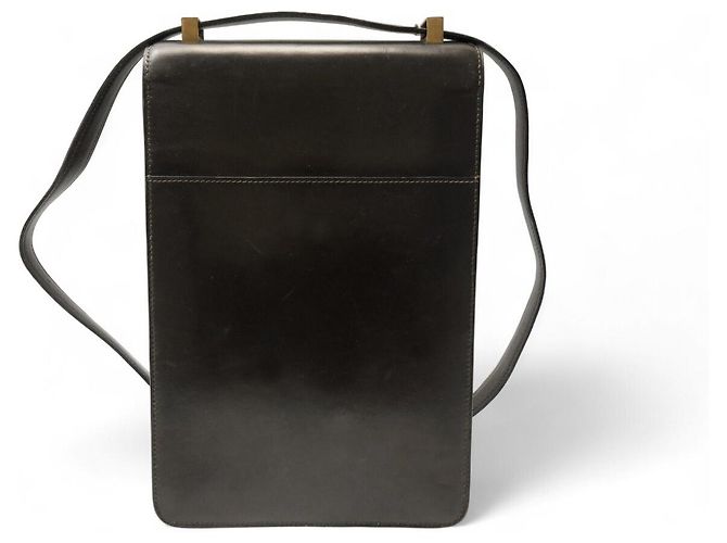 Hermès VINTAGE HERMES BOX LEATHER SHOULDER BAG BROWN - view 2