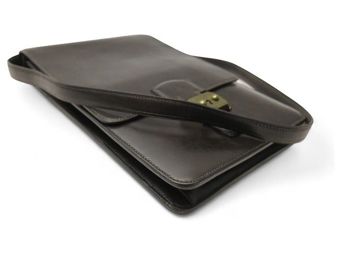 Hermès VINTAGE HERMES BOX LEATHER SHOULDER BAG BROWN - view 5