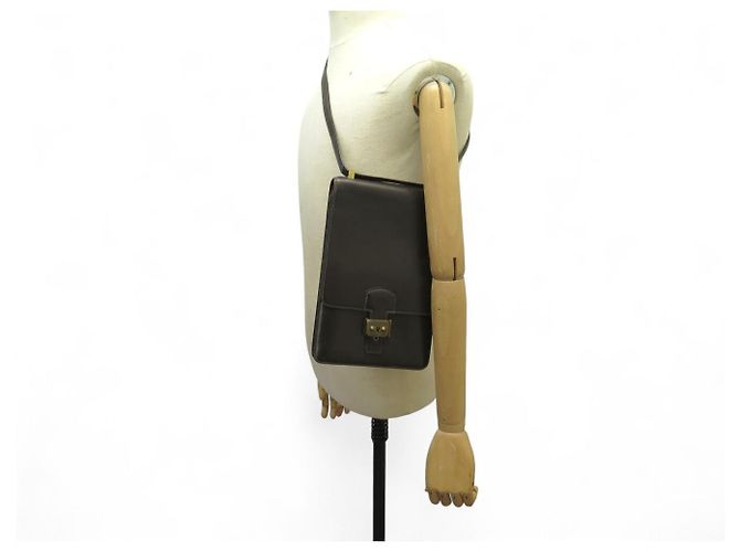 Hermès VINTAGE HERMES BOX LEATHER SHOULDER BAG BROWN - view 7