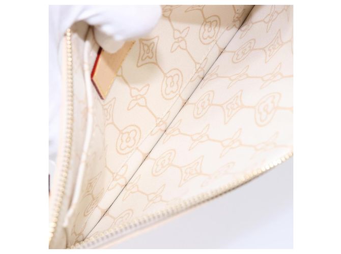 Pochette Damier MM Neverfull di Louis Vuitton Bianco - vista 5