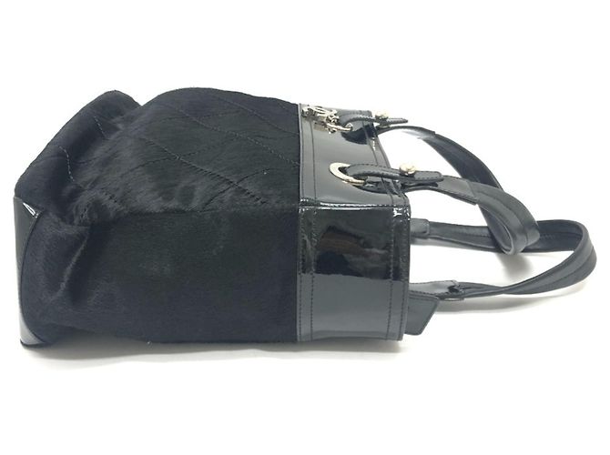 Chanel Tote Bag aus Leder mit schwarzem Emaille-Finish - Ansicht 4