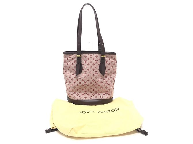 Borsa Mini Bucket PM Monogram Louis Vuitton con pochette Rosa Rosso Monogramma - vista 15