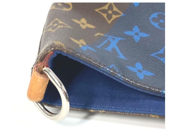 Louis Vuitton Monogram V-Line Cabas NS Tote Bag Braun Blau Monogramm - Ansicht 12