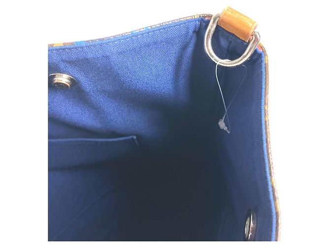 Louis Vuitton Monogram V-Line Cabas NS Tote Bag Braun Blau Monogramm - Ansicht 16