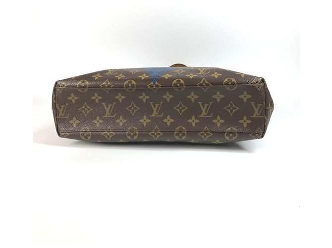 Louis Vuitton Monogram V-Line Cabas NS Tote Bag Braun Blau Monogramm - Ansicht 6