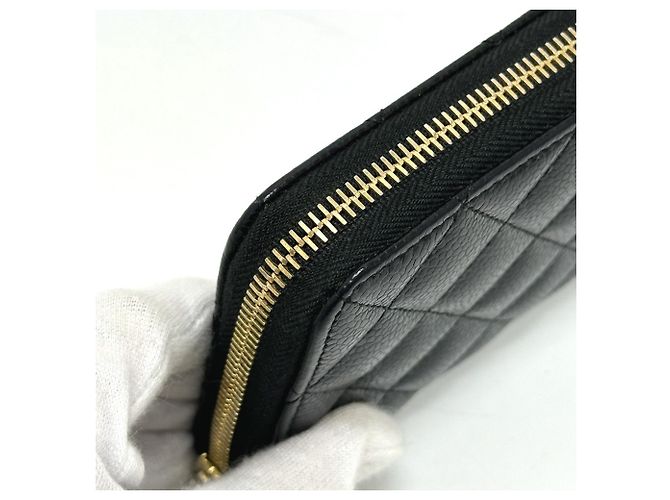 Chanel Coco Mark Matelassé Langbörse Schwarz - Ansicht 7