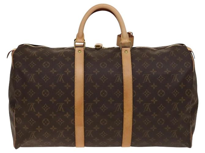 Borsa Keepall Louis Vuitton in tela Monogram 50 Marrone - vista 2