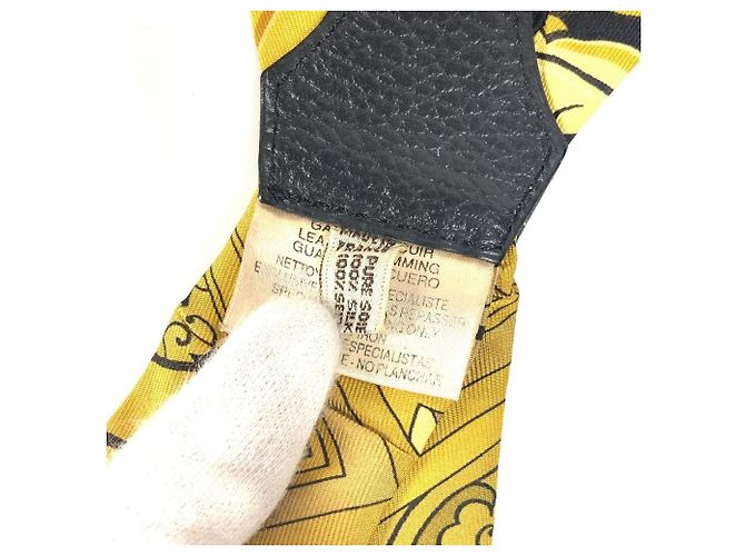 Hermès Hermes All-Over Print Silk Suspenders Yellow - view 4