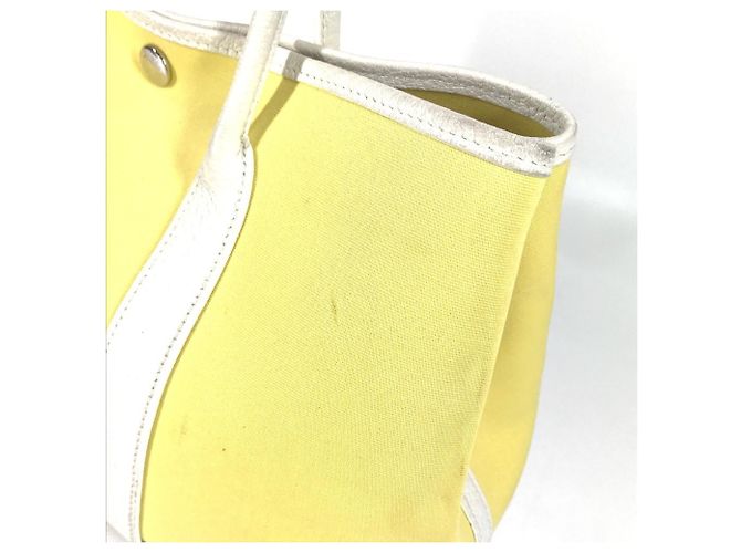 Borsa Tote TPM Garden Party di Hermès Bianco Giallo - vista 10