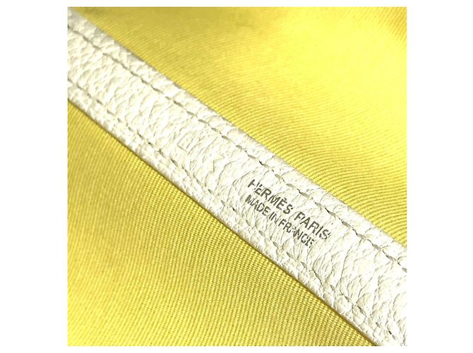 Borsa Tote TPM Garden Party di Hermès Bianco Giallo - vista 16