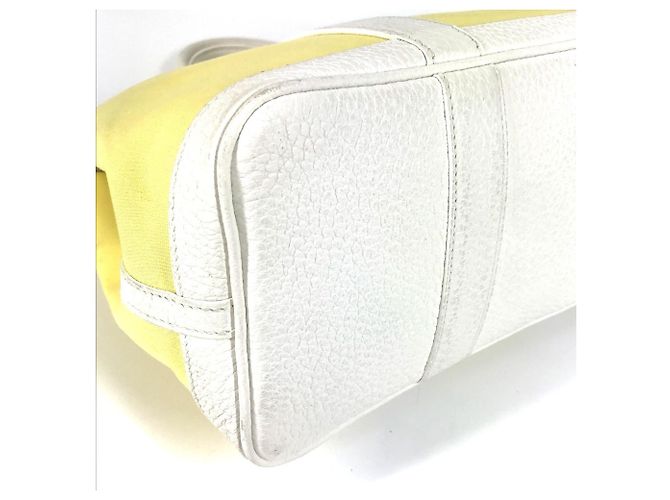 Borsa Tote TPM Garden Party di Hermès Bianco Giallo - vista 7